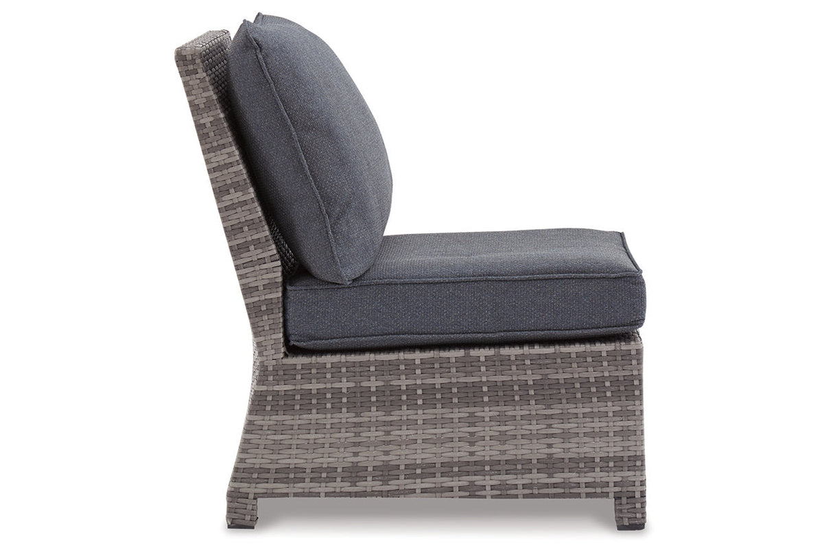 Salem Beach Gray Armless Chair with Cushion