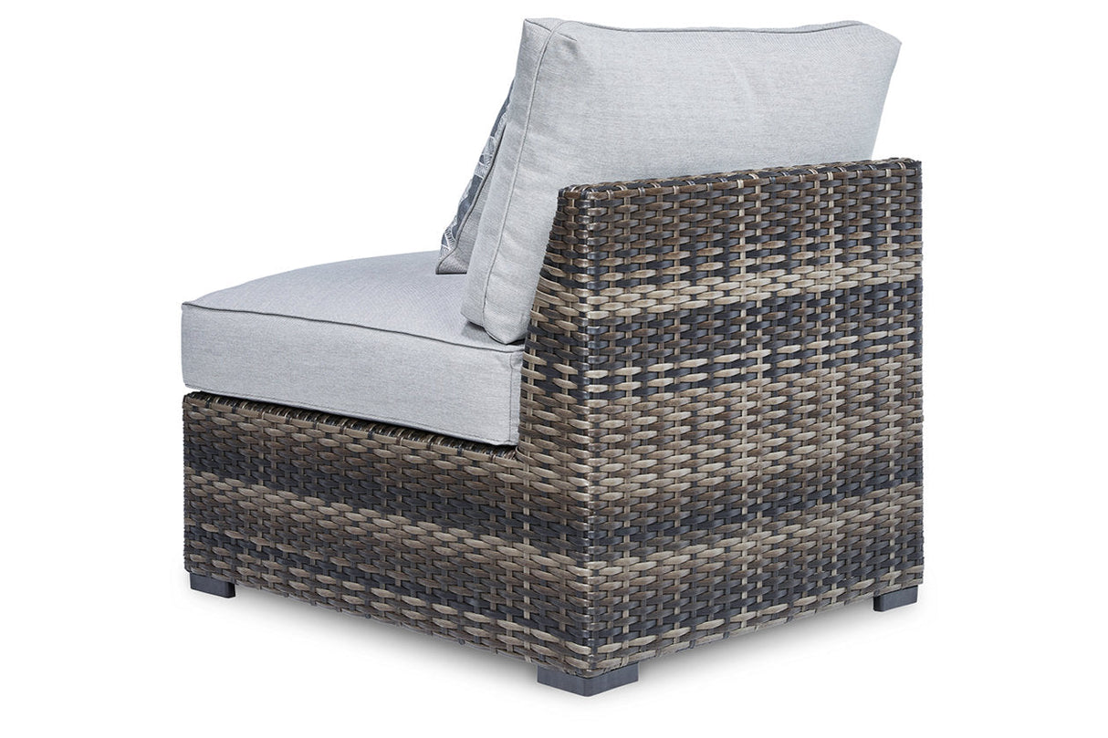 Harbor Court Gray Armless Chair with Cushion