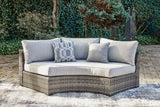 Harbor Court Gray Curved Loveseat with Cushion