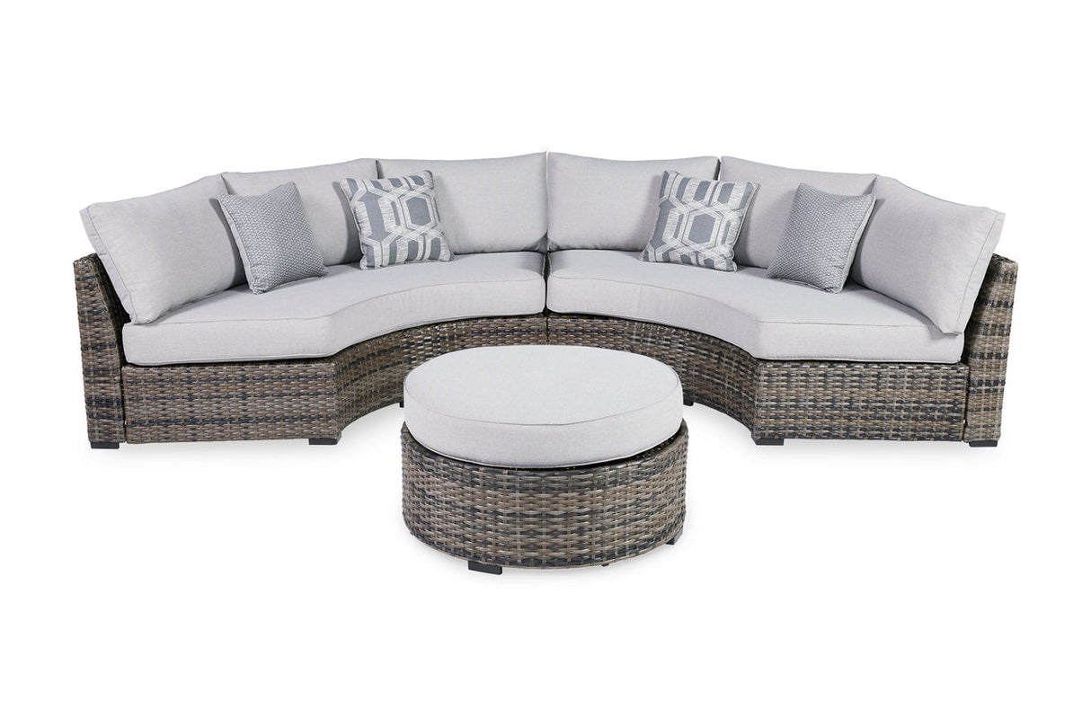 Harbor Court Gray 2-Piece Outdoor Sectional with Ottoman