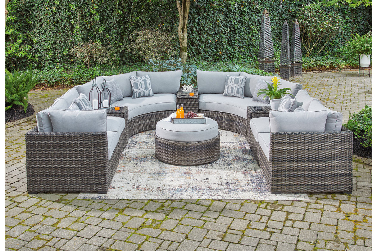 Harbor Court Gray 9-Piece Outdoor Sectional with Ottoman