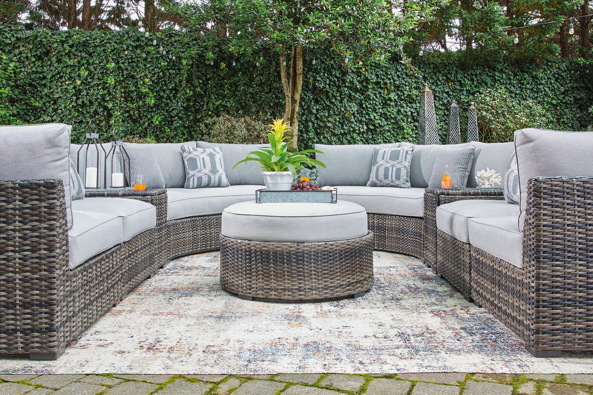 Harbor Court Gray 9-Piece Outdoor Sectional with Ottoman