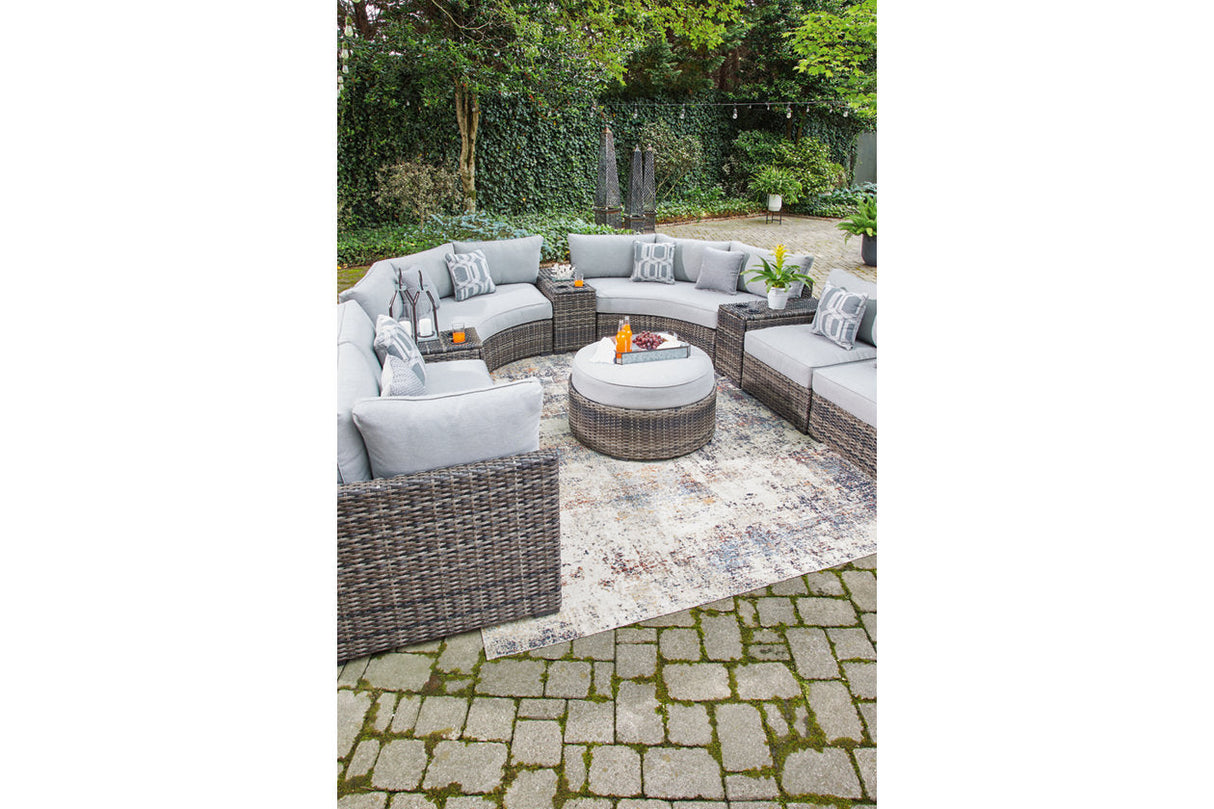 Harbor Court Gray 9-Piece Outdoor Sectional with Ottoman