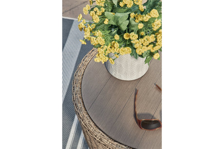 DANSON Beige Outdoor End Table