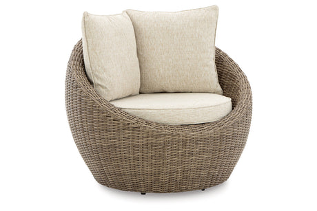 DANSON Beige Swivel Lounge with Cushion