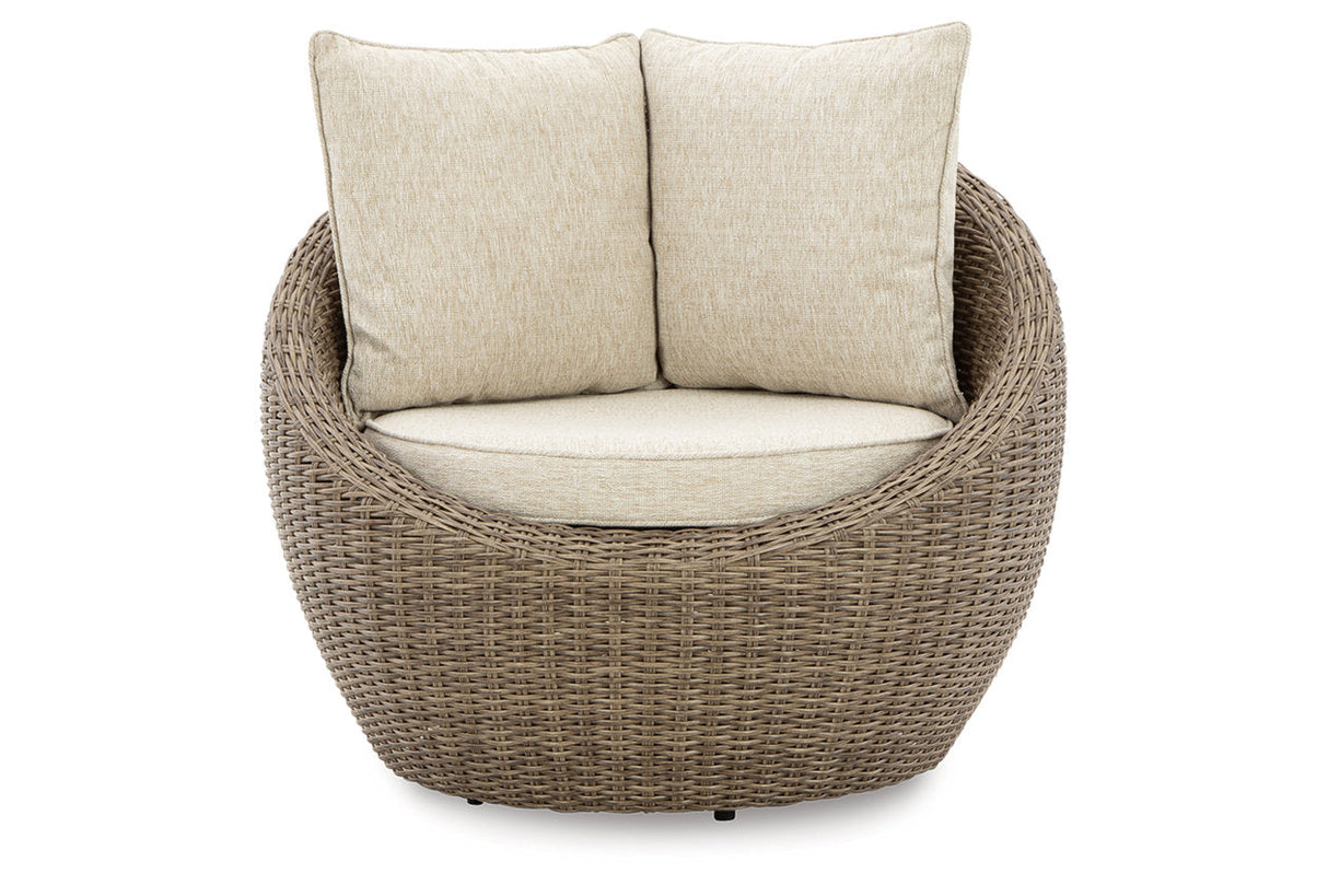 DANSON Beige Swivel Lounge with Cushion