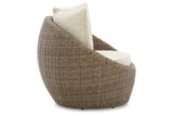 DANSON Beige Swivel Lounge with Cushion