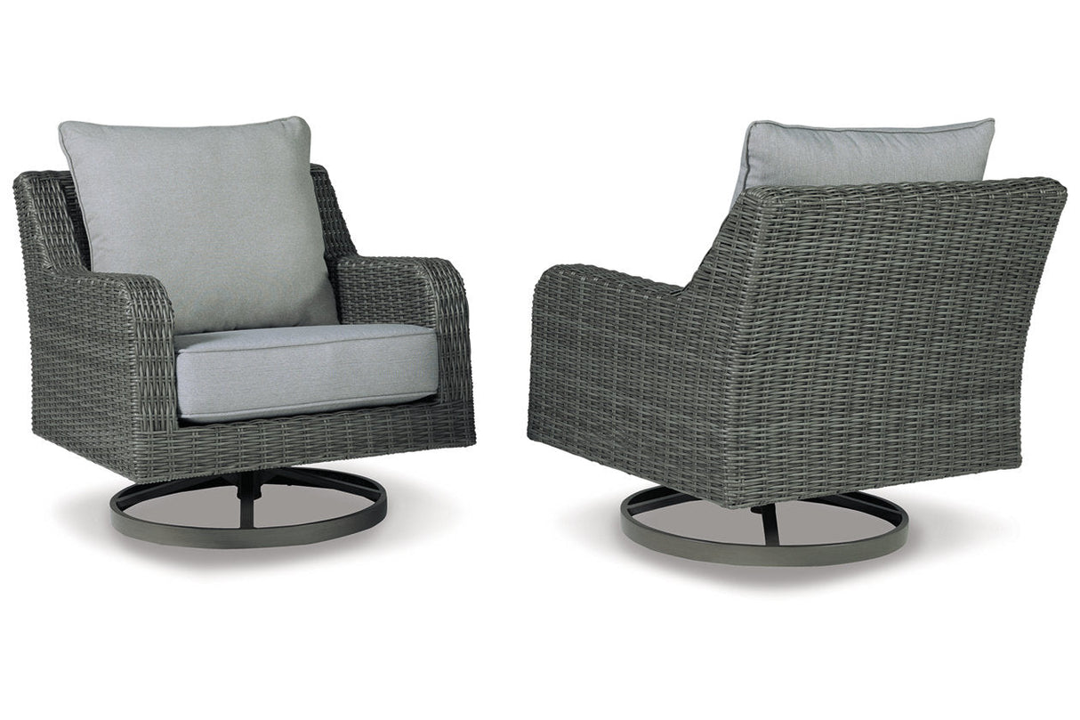 Elite Park Gray Outdoor Swivel Lounge with Cushion