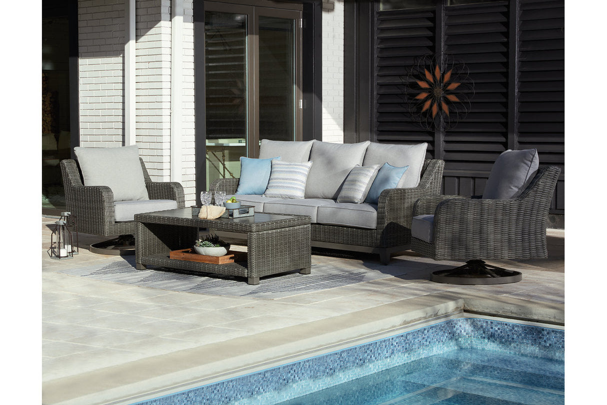 Elite Park Gray Outdoor Sofa, 2 Lounge Chairs and Coffee Table