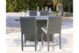 Palazzo Gray Outdoor Counter Height Dining Table with 4 Barstools