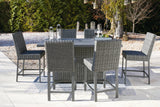 Palazzo Gray Outdoor Counter Height Dining Table with 6 Barstools