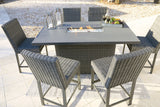 Palazzo Gray Outdoor Counter Height Dining Table with 6 Barstools