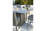 Palazzo Gray Outdoor Counter Height Dining Table with 4 Barstools