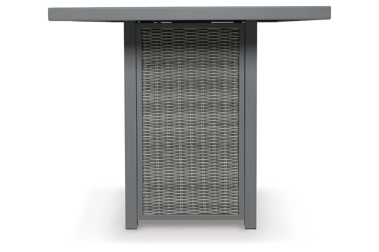 Palazzo Gray Outdoor Bar Table with Fire Pit