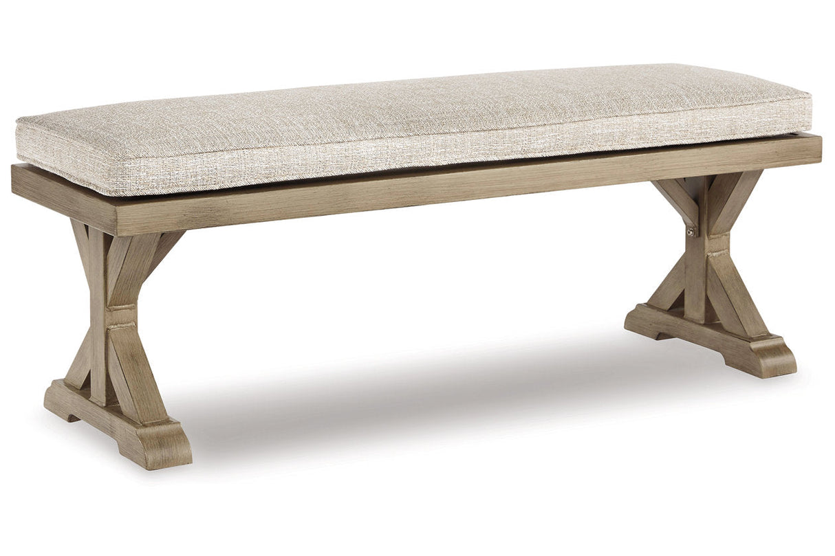 Beachcroft Beige Bench with Cushion