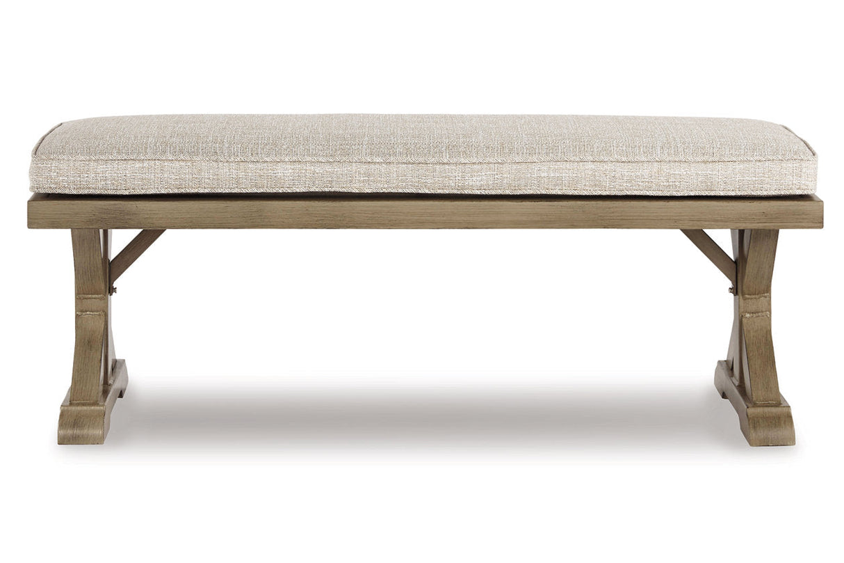 Beachcroft Beige Bench with Cushion