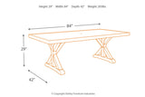 Beachcroft Beige Dining Table with Umbrella Option