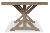 Beachcroft Beige Dining Table with Umbrella Option