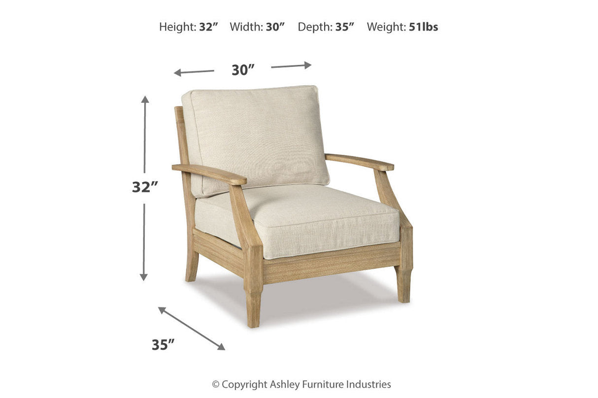 Clare View Beige Outdoor Sofa, Loveseat and Lounge Chair