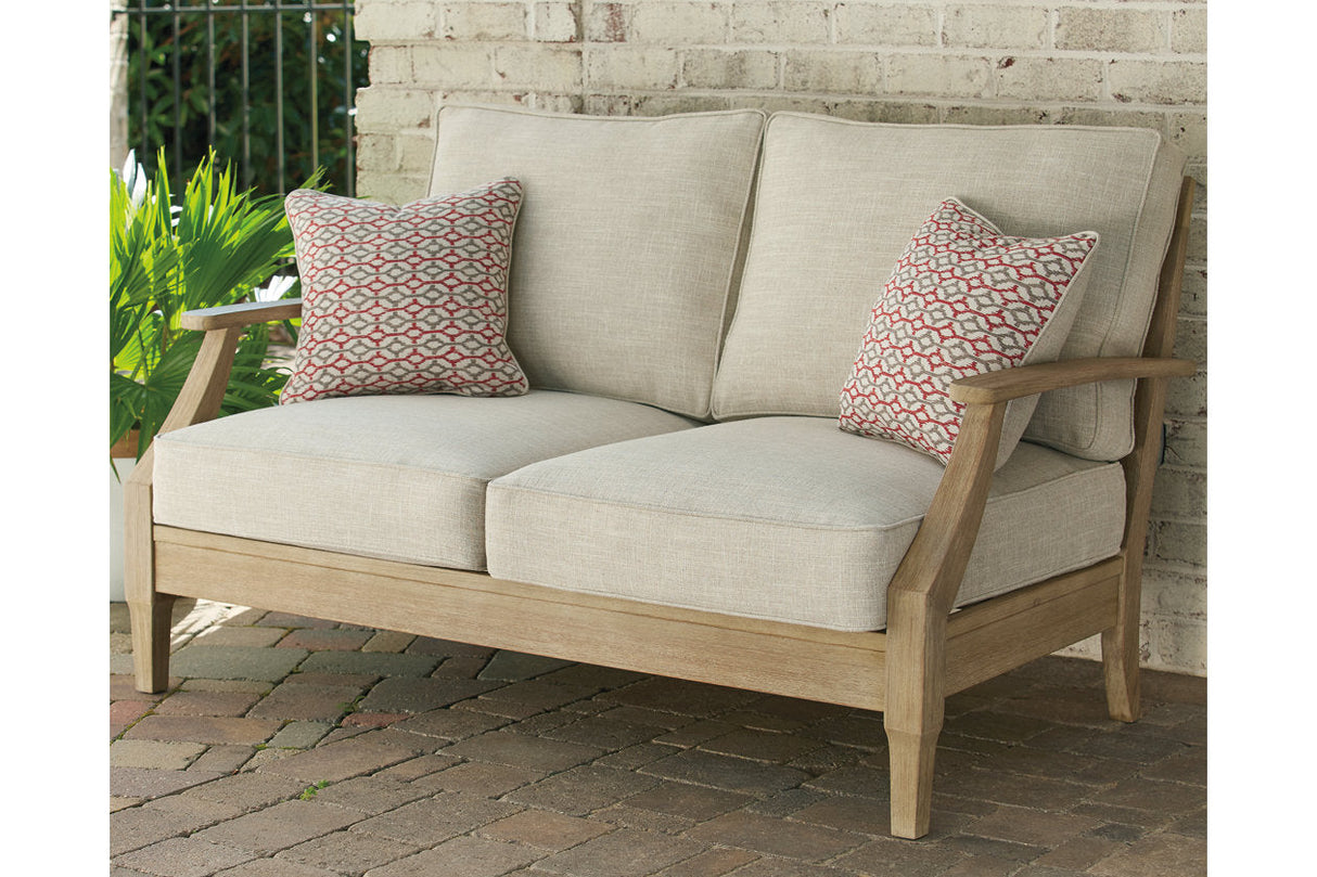 Clare View Beige Outdoor Sofa, Loveseat and Lounge Chair