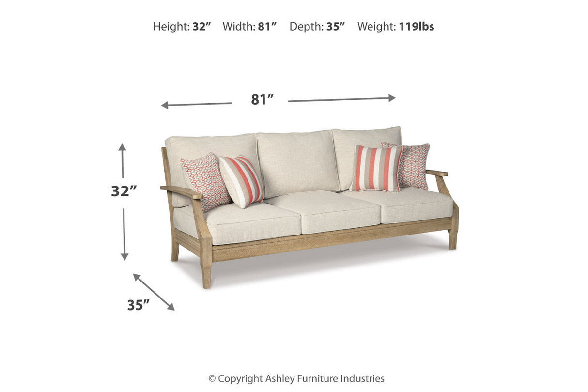 Clare View Beige Outdoor Sofa, Loveseat and Lounge Chair