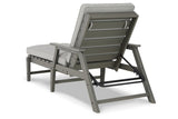 Visola Gray Chaise Lounge with Cushion