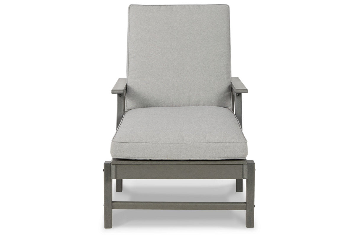 Visola Gray Chaise Lounge with Cushion