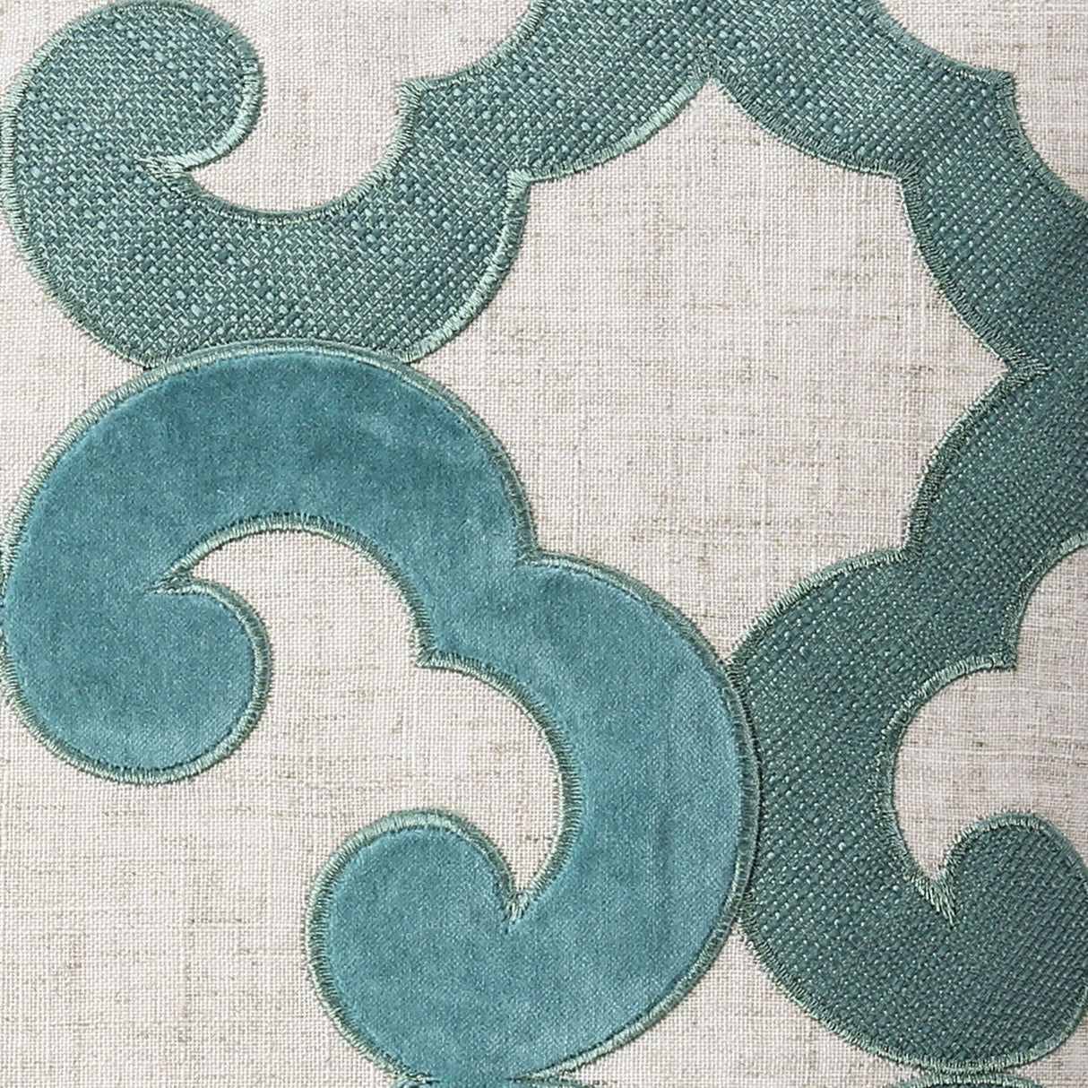 Lily Beige/Teal Throw Pillow