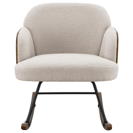 Paige Beige Boucle Mid Back Rocking Chair by Coaster at Eve Furniture
