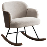 Paige Beige Boucle Mid Back Rocking Chair by Coaster at Eve Furniture