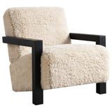 Paquet Latte Faux Fur Solid Wood Arm Chair by Coaster at Eve Furniture