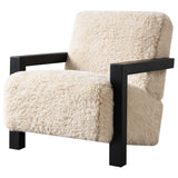 Paquet Latte Faux Fur Solid Wood Arm Chair by Coaster at Eve Furniture
