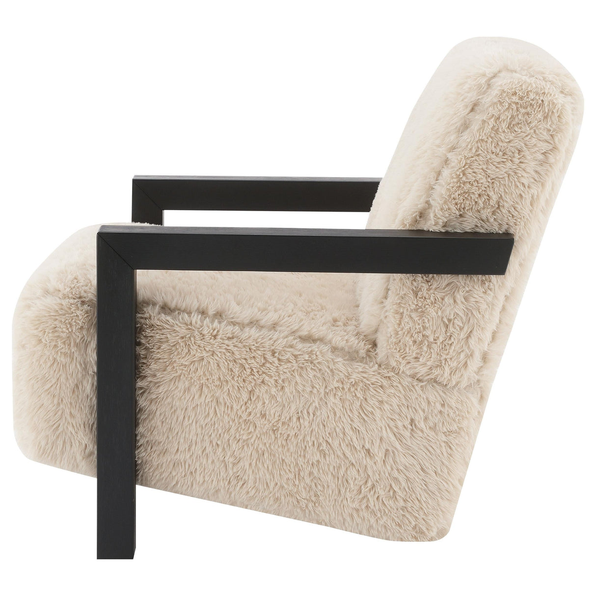 Paquet Latte Faux Fur Solid Wood Arm Chair by Coaster at Eve Furniture
