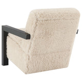 Paquet Latte Faux Fur Solid Wood Arm Chair by Coaster at Eve Furniture
