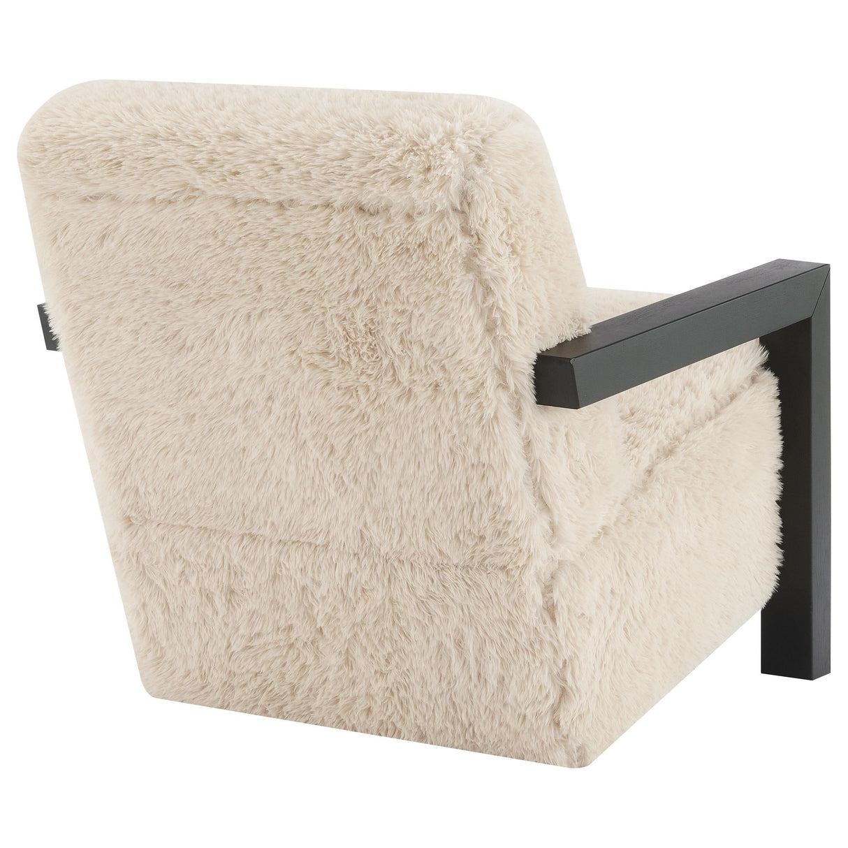 Paquet Latte Faux Fur Solid Wood Arm Chair by Coaster at Eve Furniture
