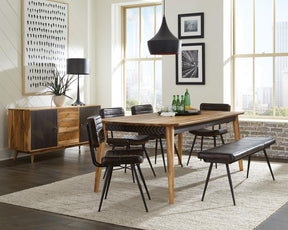 Partridge Natural Sheesham/Espresso 7-Piece Rectangular Dining Set by Coaster at Eve Furniture