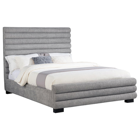Patricia Gray 58-inch Boucle Upholstered Eastern King Bed by Coaster at Eve Furniture
