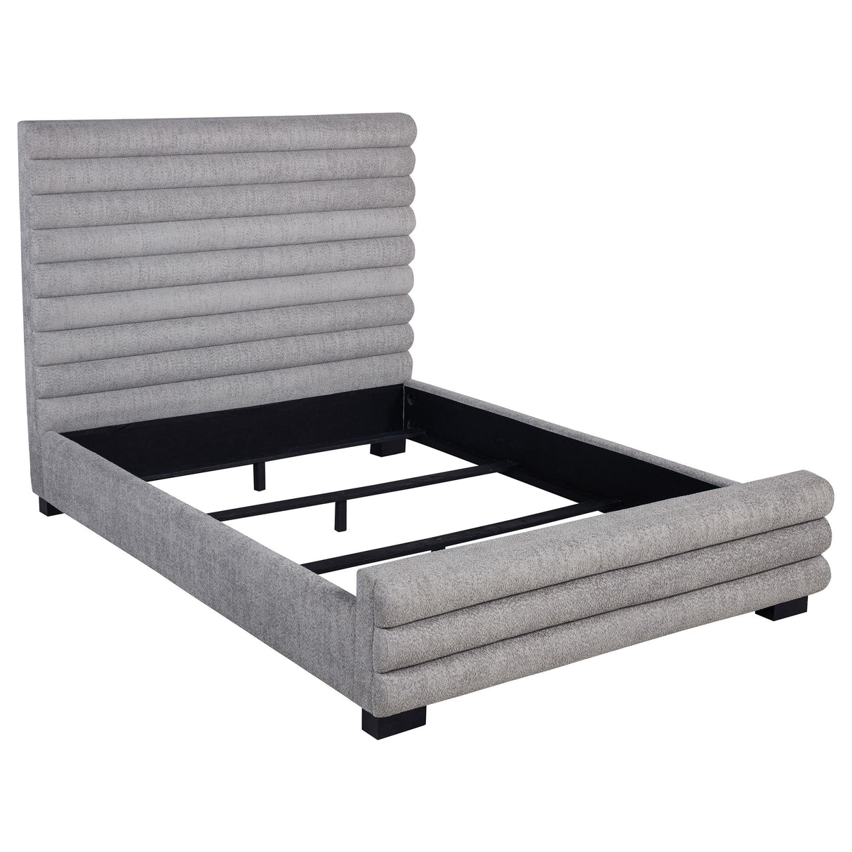 Patricia Gray 58-inch Boucle Upholstered Eastern King Bed by Coaster at Eve Furniture