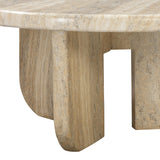 Patrizia Faux Travertine Concrete Indoor / Outdoor Round Coffee Table by TOV Furniture at Eve Furniture