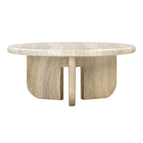 Patrizia Faux Travertine Concrete Indoor / Outdoor Round Coffee Table by TOV Furniture at Eve Furniture
