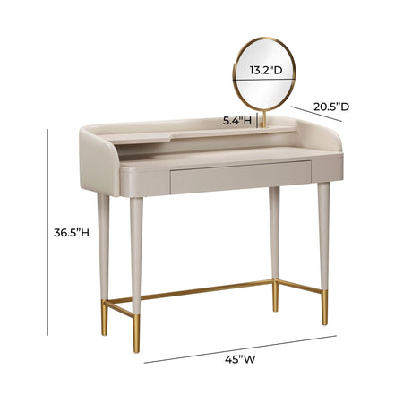 Penelope Performance Vegan Leather Wrapped Vanity Desk by TOV Furniture at Eve Furniture
