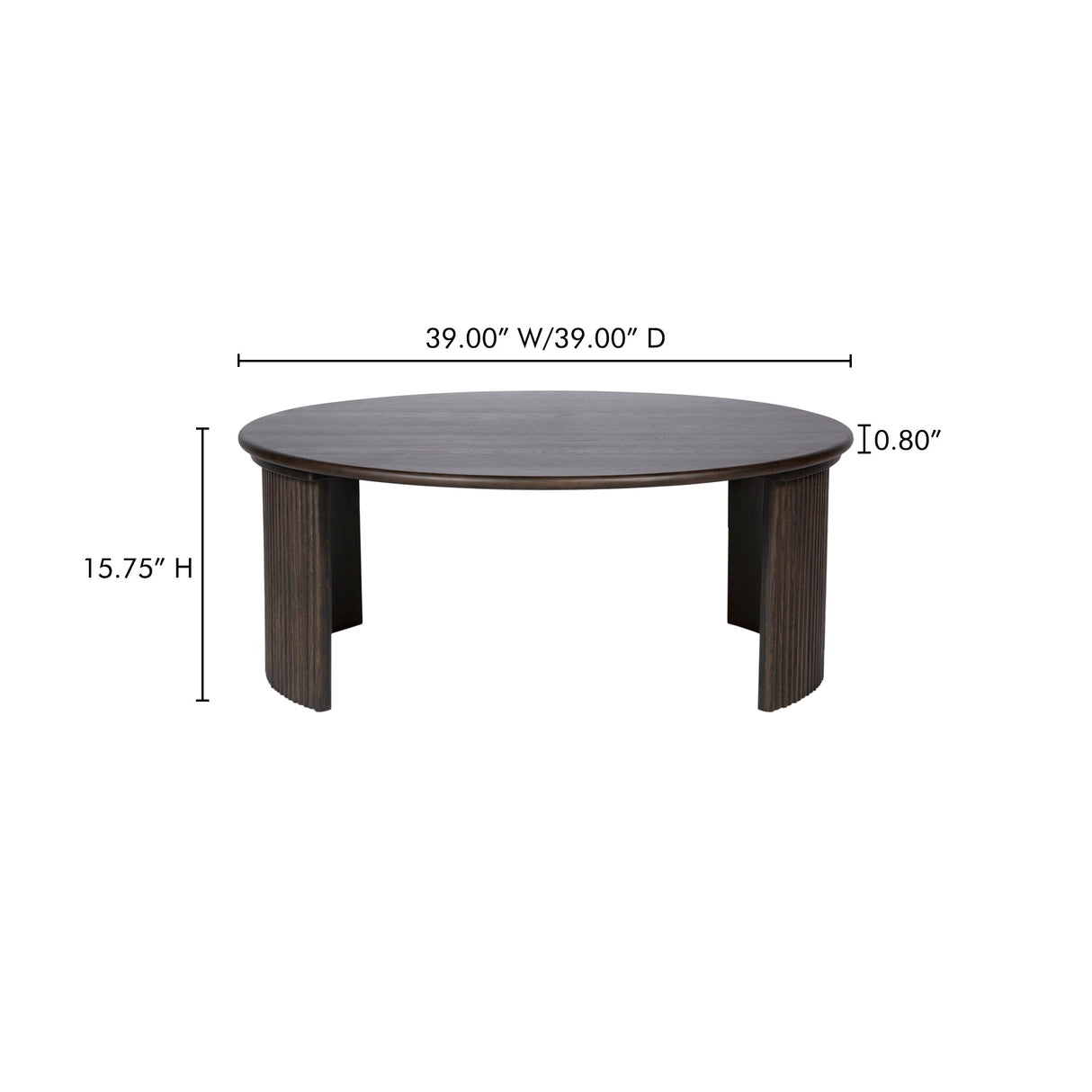 Penny Dark Brown Large Coffee Table by Moe's Home at Eve Furniture
