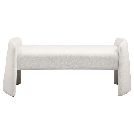 Peoria Velvet Ivory Upholstered Accent Bench by Coaster at Eve Furniture