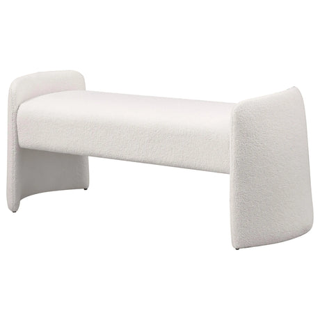 Peoria Velvet Ivory Upholstered Accent Bench by Coaster at Eve Furniture