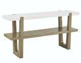 Perth White Marble Top Sofa Table by Steve Silver at Eve Furniture