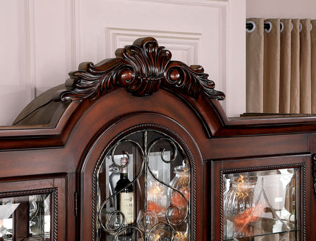 Picardy Brown Cherry Hutch & Buffet by Furniture of America at Eve Furniture