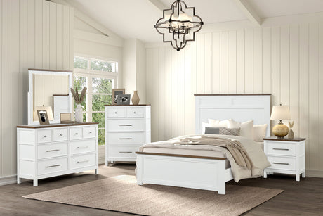 Pinetop White/Dark Brown Twin Bed by Furniture of America at Eve Furniture