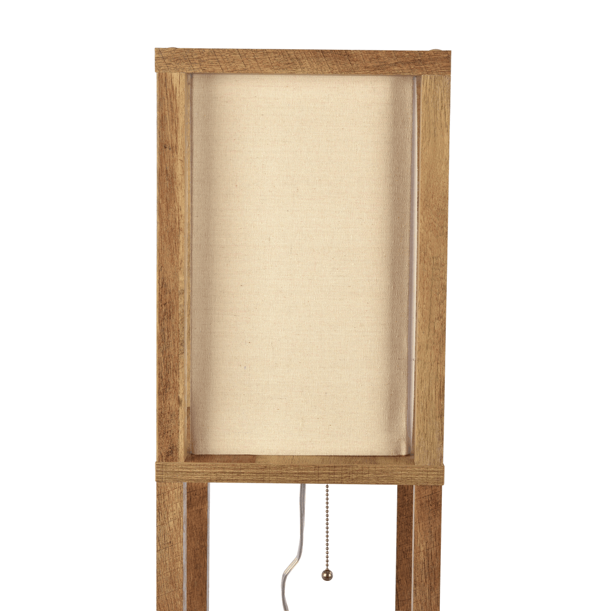 Pinnacle Shelf Floor Lamp For Bedroom/Living Room, Natural Wood with Long Shade by Ashcroft Imports at Eve Furniture