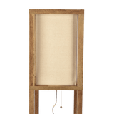 Pinnacle Shelf Floor Lamp For Bedroom/Living Room, Natural Wood with Long Shade by Ashcroft Imports at Eve Furniture