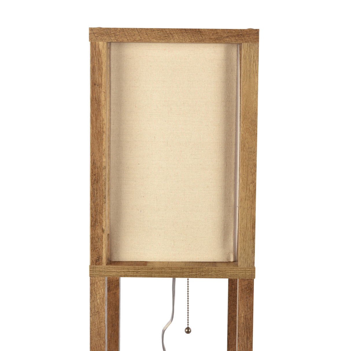Pinnacle Shelf Floor Lamp For Bedroom/Living Room, Natural Wood with Long Shade by Ashcroft Furniture at Eve Furniture
